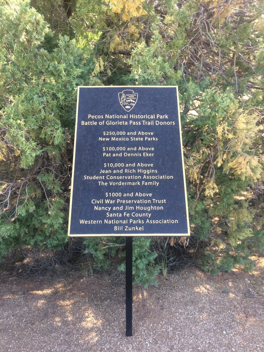 Pecos National Historical Park Battlefield Trail sign