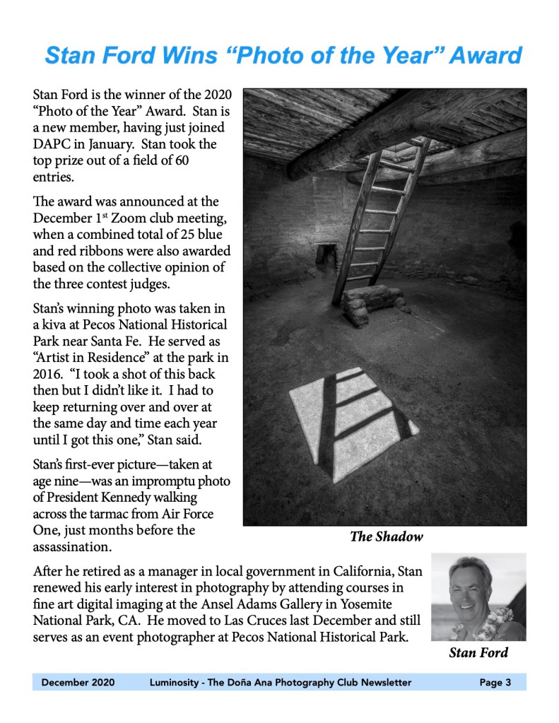 Stan Ford wins Photo of the Year 2020