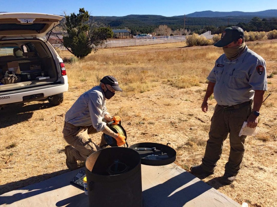 Pecos National Historical Park Trading post well logger installation