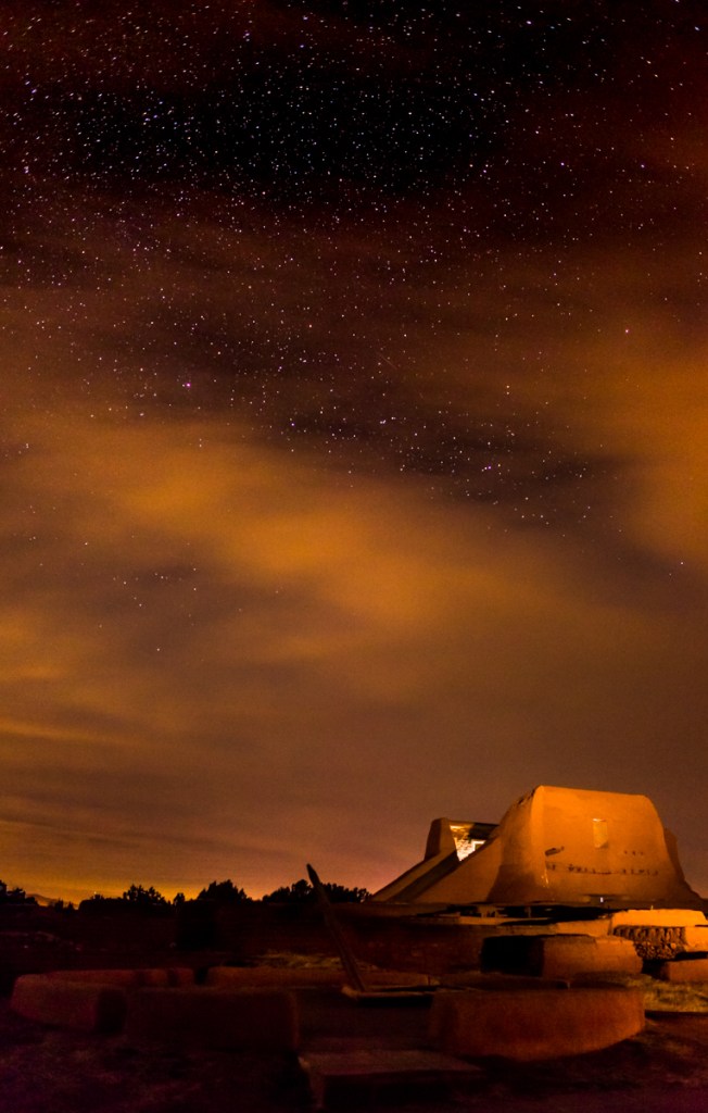Night sky at the Pecos mission